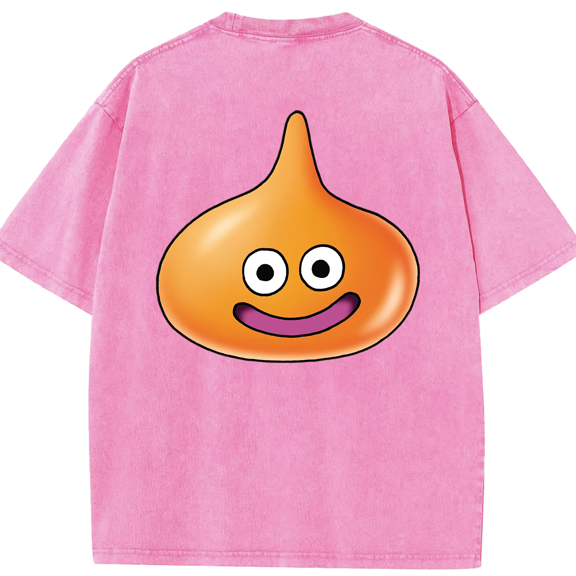 （画像用） ドラゴンクエスト Doragon Kuesuto Dragon Quest 綿100% ヴィンテージ風 半袖Tシャツ（背面プリント）